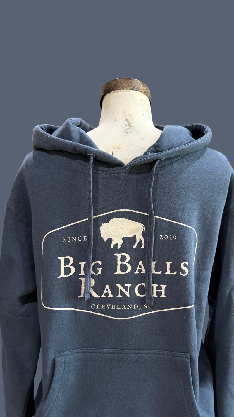 Classic Logo Heavyweight Soft Hoodie - Blue + White