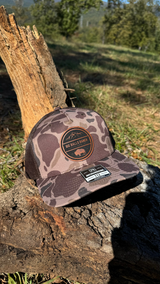 Brown Camo Leather Patch Hat