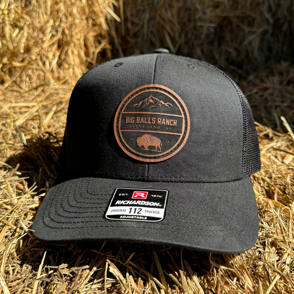 Black Leather Patch Hat – Big Balls Ranch
