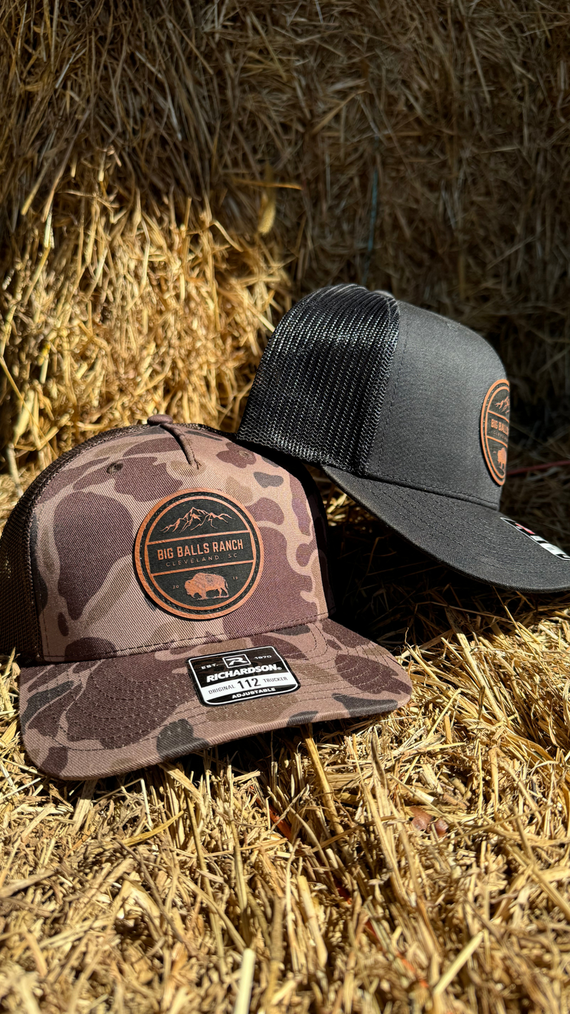 Black Leather Patch Hat