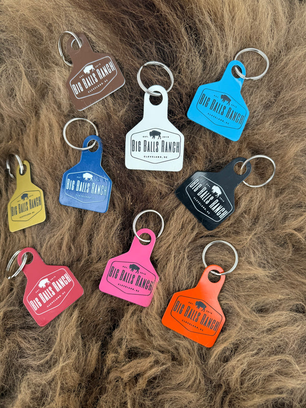 Big Balls Ranch Ear Tag Keychain