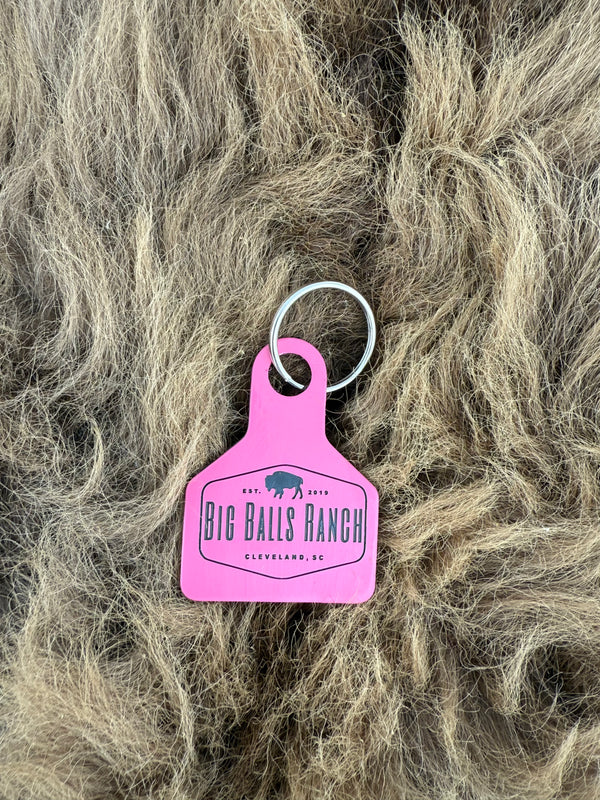 Big Balls Ranch Ear Tag Keychain