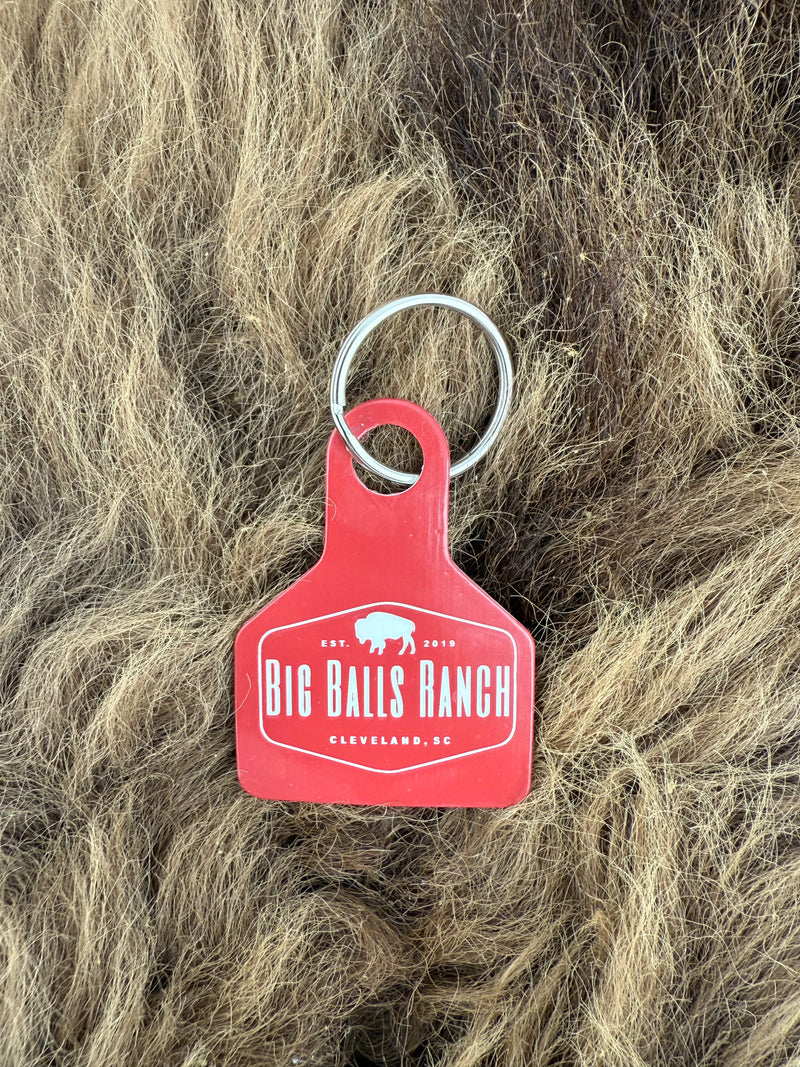 Big Balls Ranch Ear Tag Keychain