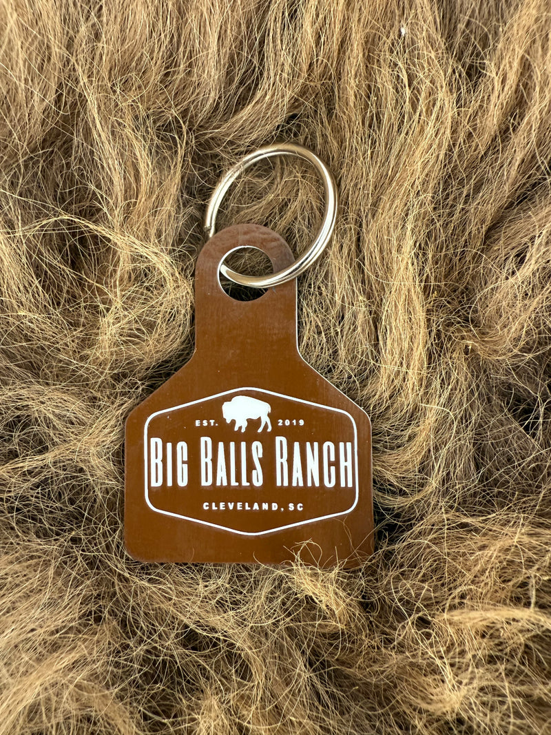 Big Balls Ranch Ear Tag Keychain