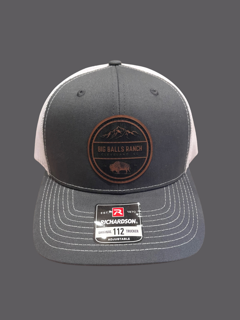 Leather Patch Hat - Black/White